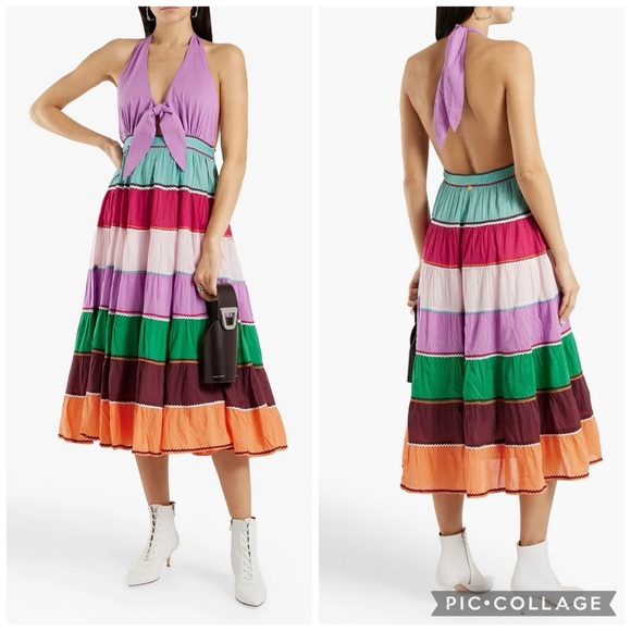 Antik Batik Dresses & Skirts - ANTIK BATIK Dress NWT Perrine tiered cutout cotton halterneck Multicolor Size 6